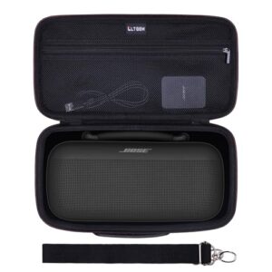 LTGEM Capa compatível com alto-falantes Bluetooth portáteis Bose SoundLink Max com alça de ombro, preta (apenas capa) (Equipamentos)