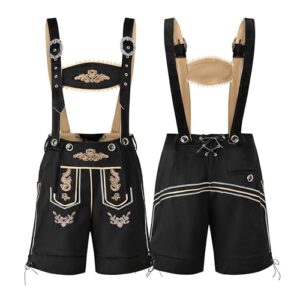 SightYoung Roupas masculinas Oktoberfest, fantasias tradicionais da Oktoberfest, fantasia de Lederhosen da Baviera alemã, fantasias de Halloween para festival de cerveja, preto, P (Cervejas)