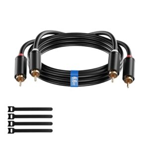 Vthahaby Cabo RCA de 1,5 m, 2 RCA macho para 2 RCA macho de áudio estéreo para Home Theater, HDTV, consoles de jogos, sistemas Hi-Fi, fio de cobre estanhado livre de oxigênio 26 AWG, revestimento de (Equipamentos)