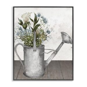 Stupell Industries "Regador de jarro floral", arte giclée emoldurada, preto, 28 x 35 cm, fácil de pendurar e resistente, feito nos EUA, por Elizabeth Medley (CDs)