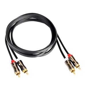 HBFQMDJLX 2 cabos de áudio RCA para 2 RCA 3 m, plugues banhados a ouro, cabo RCA de som Hi-Fi para toca-discos, receptor, TV, alto-falante, amplificador, revestimento de PVC durável, transmissão de (Equipamentos)