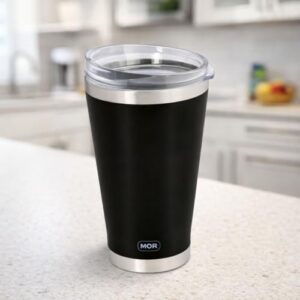 Copo Térmico para Cerveja Preto 700ml em Aço Inox com Tampa e Abridor de Garrafa,Conserva Gelado e Quente (Cervejas)