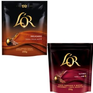 LOR Café Torrado e Moído Gourmet 100% Arábica, Delicado e Ultimo, 250g cada, Kit com 2 Unidades (Café)
