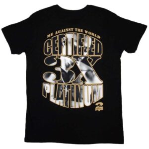 Rock Off officially licensed products Camiseta com logotipo Tupac Platinum, Preto, M (CDs)