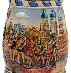 Caneca de cerveja E.H.G gravada na Oktoberfest alemão em Munique cena caneca de cerveja | 0,75 litros (Cervejas)