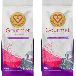 3 corações Café Gourmet Torrado e Moído Mogiana Paulista, 100% Arábica, 250g, 2 Unidades (Café)