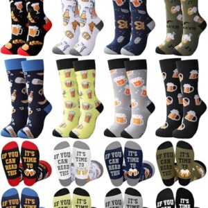 Toulite 8 Pares de Meias de Cerveja para Homens, Meias de Presente Da Oktoberfest, Meias Engraçadas, Novidade, Se Você Puder Ler Isto para Amantes de Cerveja, Acessórios (Cervejas)