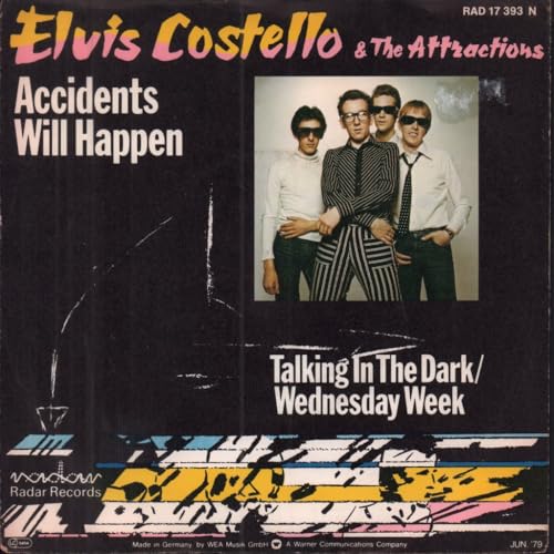 Accidents Will Happen b/w talking in the Dark/Wednesday Week. Radar 45 with iinside-out sleeve - Elvis Costello (Discos de Vinil)