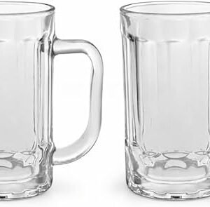 kit 2 Caneca de Chopp e cerveja em Vidro Transparente Peças com Alça Ergonômica Estilo Clássico Reutilizável (Cervejas)