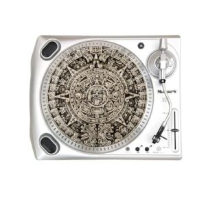 Calendário maia - Tapete deslizante para toca-discos gráfico - Tapete deslizante de 29,8 cm para toca-discos de vinil de 30,5 cm - Melhora o suporte de som - Tapete para toca-discos de 1/20.3 cm de (Equipamentos)