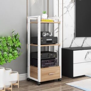 Suporte de áudio HiFi de metal e madeira de 2/3/4 níveis para amplificadores, toca-discos e estéreos, gabinete de mídia AV, solução de armazenamento HiFi Fur (Equipamentos)