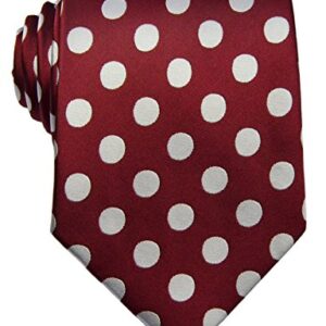 Geotae Zerun Nova gravata masculina clássica de bolinhas de seda, vinho, branco, Classic (3.6 in./9cm) (Vinhos)
