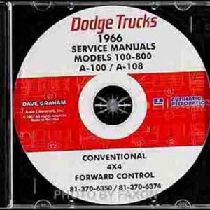 1966 DODGE TRUCK & PICKUP REPAIR SHOP & SERVICE MANUAL CD INCLUDES 100, 200, 300, 400, 500, 600, 700, 800, D, P, S, W, Power Wagon, Panel, Forward Control, School Bus, 4x2, & 4x4. Gas & Diesel models (CDs)