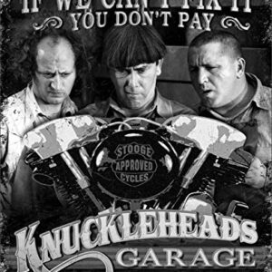 Poster Discount Three Stooges Tin Metal Sign : Knuckleheads Garage, 16x13 (CDs)