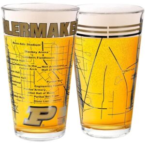 Greenline Goods Copos de cerveja University of Purdue Boilermakers College Pint (conjunto de 2), 473 g – Logotipo colorido + mapa do campus (Cervejas)