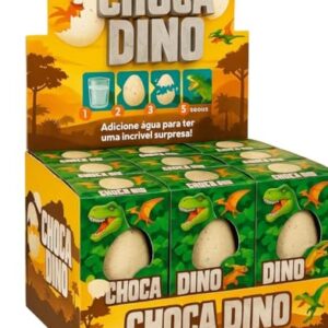 Choca Dino, Kit com 12 Ovos Surpresa de Dinossauro, Brinquedo que Choca na Água. Ideal para Lembrancinhas (CDs)