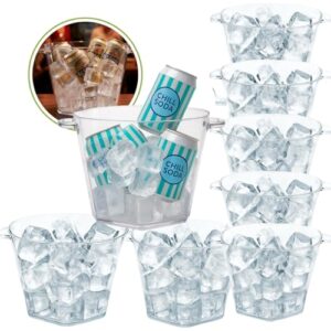 Kit 10 Baldes de Gelo Acrílico Cristal Diamond Luxo para Champanhe Vinho Garrafas e Latas Design Elegante Transparente para Festas Eventos Buffet Reutilizável Resistente (Vinhos)
