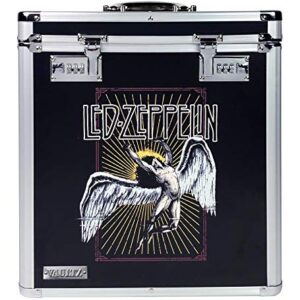 Vaultz Caixa de armazenamento de discos de vinil – Suporte e organizador de 50 álbuns – Ótima alternativa à caixa frágil de LP – 35 x 33 x 24 cm – Design de álbum Led Zeppelin (Discos de Vinil)