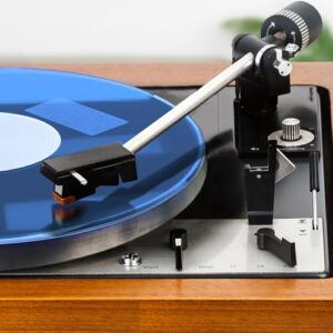 PRO SPIN Tapete giratório de acrílico azul – Tapete para toca-discos vintage de vinil de 30,5 cm – Capa antiestática, reduz o ruído e sons de estática e poeira – Qualidade de graves mais apertados (Discos de Vinil)