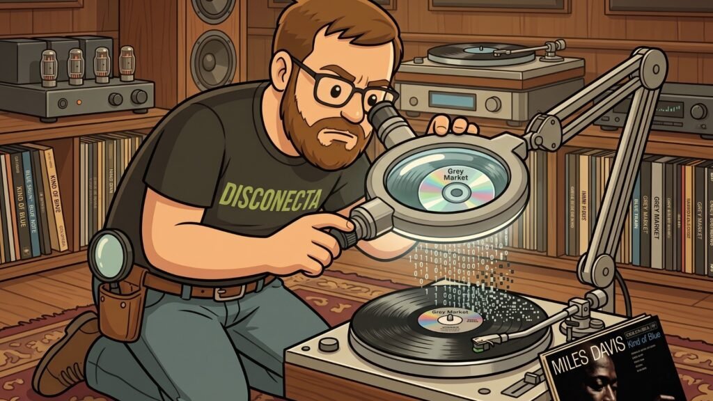 análise de disco de vinil.