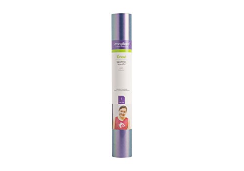 Cricut Sportflex Iron On - Lavanda metálica, rolo de 60 m (30,5 x 61 cm), vinil de transferência de calor HTV para roupas esportivas (poliéster e nylon) - Compatível com máquinas Cricut Heat Press + (Discos de Vinil)