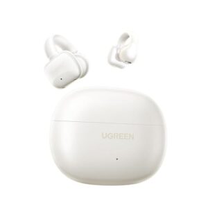 Fones de Ouvido HiTune S3 Branco True Wireless Abertos Bluetooth 5.4 Clip de Orelha IPX5 Som Estéreo HD Baixa Latência e Bateria de Longa Duração (Equipamentos)