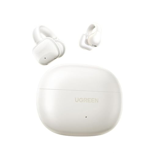 Fones de Ouvido HiTune S3 Branco True Wireless Abertos Bluetooth 5.4 Clip de Orelha IPX5 Som Estéreo HD Baixa Latência e Bateria de Longa Duração (Equipamentos)