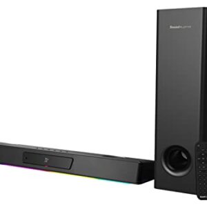 CREATIVE Sound Blaster Katana V2X 5.1 Multicanal Gaming Soundbar com subwoofer compacto, potência máxima de 180 W, design de driver tri-amplificado, tecnologia Super X-Fi e iluminação RGB (Equipamentos)