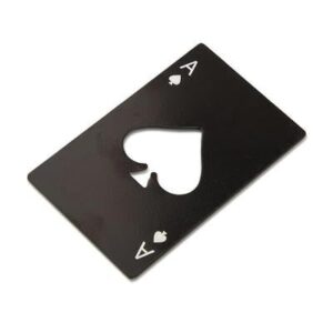 Abridor de Garrafa Poker Premium Inox – Portátil, Resistente e Criativo | Ideal para Cerveja, Bar, Restaurante e Presente (Preto) (Cervejas)