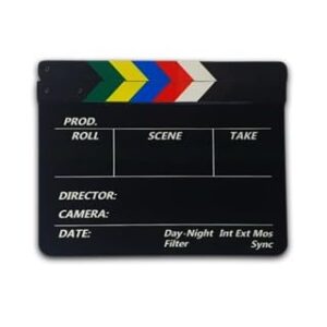 Claquete de Cinema preta p/Gravações de Vídeos Produções Audiovisuais 30x24cm com Caneta (Discos de Vinil)