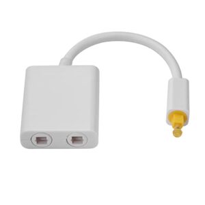SUNGOOYUE Divisor de áudio óptico Digital de Porta Dupla, Adaptador SPDIF de Fibra óptica ABS 1 Em 2 Saídas 15 Cm, Conectores Banhados a Ouro Núcleo de Baixo Jitter para Receptor de CD DVD de Home (Equipamentos)