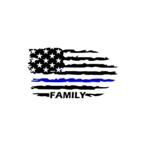 Adesivo de vinil da família Thin Blue Line Adesivos policiais - 12 cm para veículos, carros, para-choque, janela, adultos, laptop, copos, garrafas de água, caminhões (Discos de Vinil)
