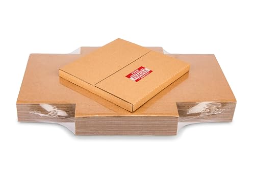 wisaiboxl Wisaiboxl Kraft Vinyl Record Caixas De Remessa 12,8 X 12,8 X 1 Polegada Lp Mailers Com Adesivos Frágeis, Pacote Com 50 (Discos de Vinil)