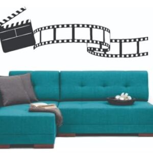 Adesivo De Decoração Parede Sala Cinema Filme Claquete (Discos de Vinil)