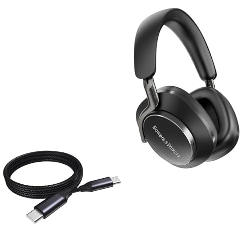 BoxWave Cabo compatível com Bowers & Wilkins Px8 – Cabo DirectSync PD (91 cm) – USB-C para USB-C (100 W), cabo trançado tipo C de carregamento e sincronização de 91 cm – preto (Equipamentos)