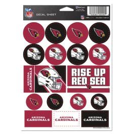 Folha de adesivos de vinil Arizona Cardinals 12,7 cm x 18 cm (Discos de Vinil)