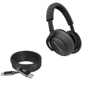 BoxWave Cabo compatível com Bowers & Wilkins PX7 – Cabo PowerDisplay PD (1,8 m) – USB-C para USB-C (100W), cabo de nylon trançado PD de 1,8 m – preto (Equipamentos)