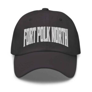 Boné de beisebol Fort Polk North Boné Fort Polk North Dad Louisiana LA Chapéu bordado lembrança, Cinza escuro, Tamanho Único (Equipamentos)