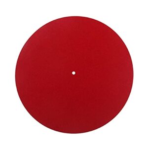 Almencla Tapete de Feltro para Toca-discos, 300 Mm de Diâmetro, Vermelho (Equipamentos)