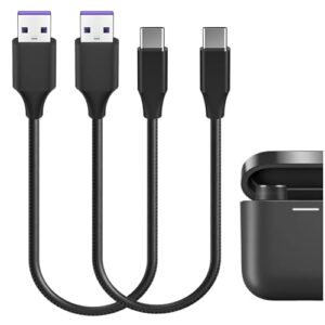 Geekria Cabo de carregador curto para fones de ouvido USB compatível com Bowers & Wilkins PI8 PI7 PI5 Px7 S2e Px8 Pi7 S2, cabo de carregamento curto de energia de substituição USB para USB-C (pacote (Equipamentos)