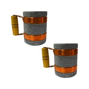 Kit 2 Canecas Alça de Cobre Pedra Sabão Chopp Cerveja 350ml (Cervejas)