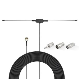Superbat Antena de rádio FM 75 Ohm com montagem adesiva interna FM Dipolo para receptor estéreo Pioneer Onkyo Yamaha Marantz Bose Wave Music System AV Audio Video Home Theater Receiver (Equipamentos)