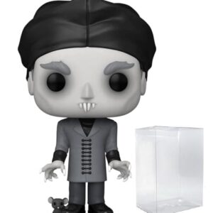 POP Filmes: 100º aniversário de Nosferatu - Count Orlok Black & White Edição Limitada Boneco de vinil Funko (incluído com caixa protetora compatível), multicolorido, 9,5 cm (Discos de Vinil)