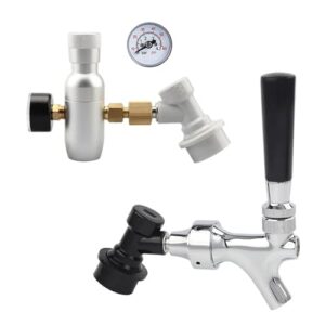 Fabricação caseira de cerveja Home Brewery Beer Carbonation & Dispenser Combine Kit,Premium 0-60PSI Mini Co2 Regulator,Craft Beer Tap Acessórios para vinho(Type 2) (Cervejas)