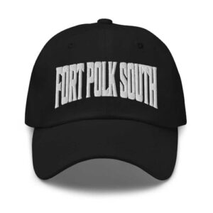 Boné de beisebol Fort Polk South Fort Polk South Dad Louisiana LA Chapéu bordado lembrança, Preto, Tamanho Único (Equipamentos)
