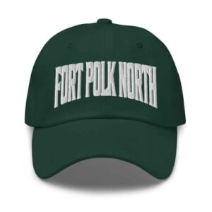 Boné de beisebol Fort Polk North Boné Fort Polk North Dad Louisiana LA Chapéu bordado lembrança, Abeto, Tamanho Único (Equipamentos)