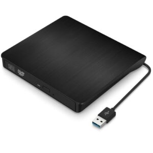 Gravador e Leitor de DVD/CD Externo Portátil USB 3.0 – Drive Óptico Slim Plug & Play para Notebook, PC e Mac (CDs)
