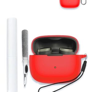 Capa para fones de ouvido intra-auriculares Bowers & Wilkins Pi8 sem fio, Bluetooth, capa protetora de silicone macio, portátil, resistente a arranhões, com kit de limpeza, mosquetão e cordão, (Equipamentos)