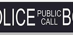 Gear Tatz - Police Public Call Box - Adesivo de para-choque de tributo ao programa de TV - 7 x 25 cm - Feito profissionalmente nos EUA - Decalque de vinil (Discos de Vinil)