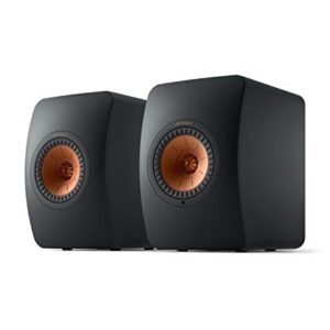 KEF Alto-falantes LS50 Wireless II alimentados por estante - Par (preto carbono) (Equipamentos)